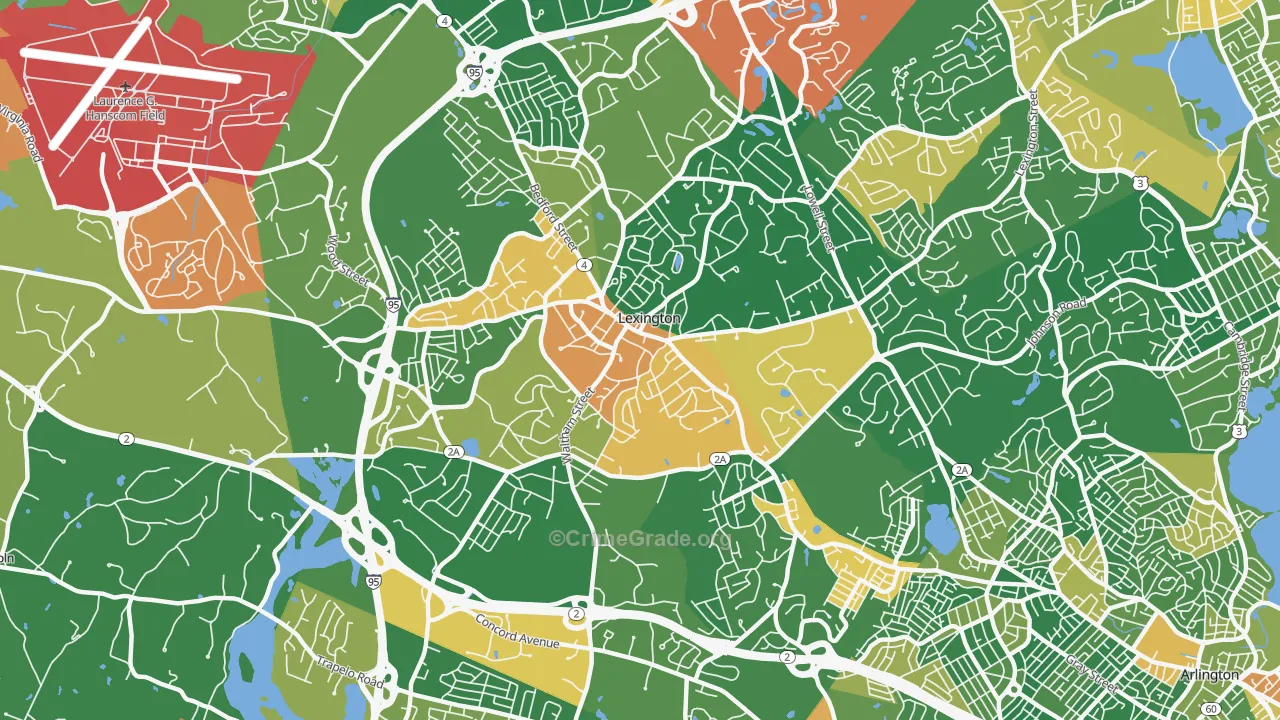 Lexington, MA Map of Assault Rates