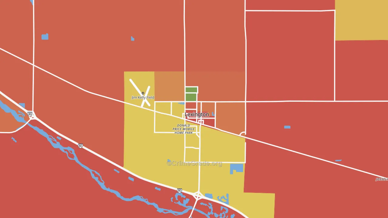 Lexington, NE Map of Assault Rates