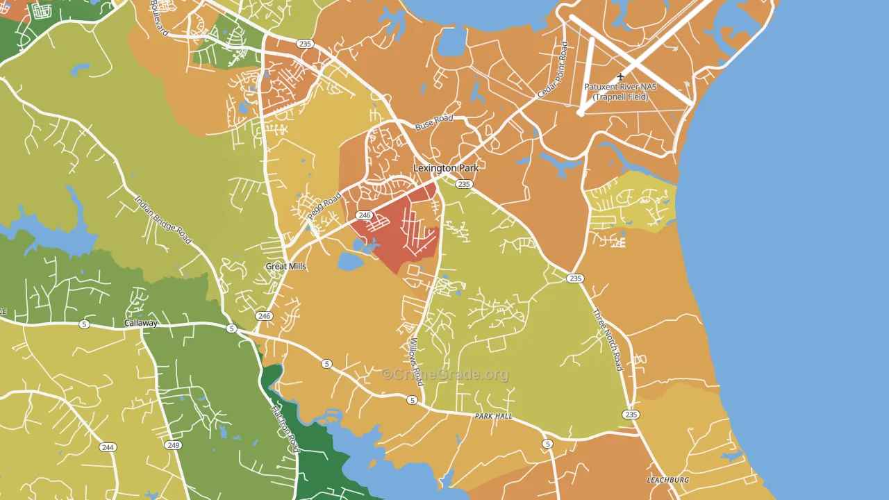 Lexington Park, MD Map of Assault Rates