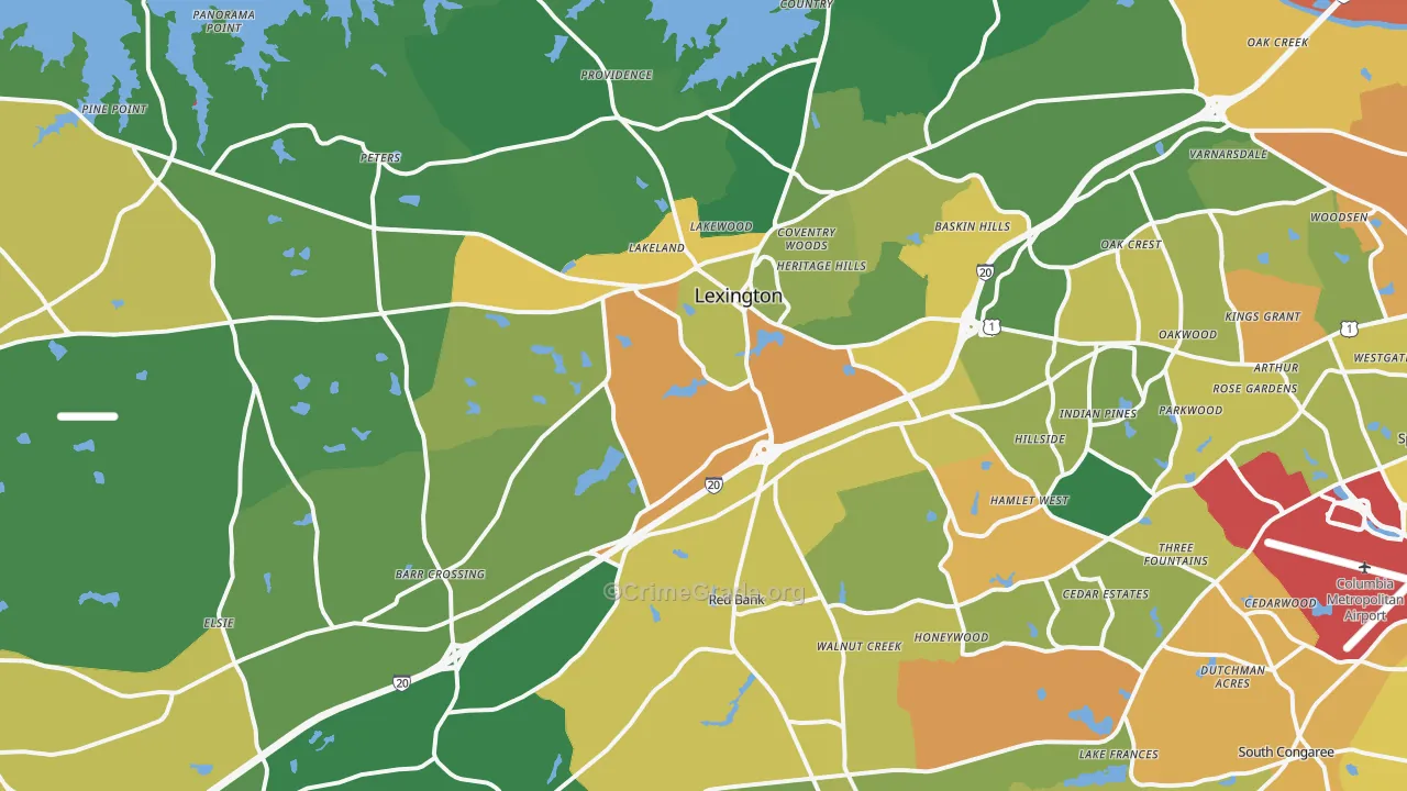 Lexington, SC Map of Assault Rates