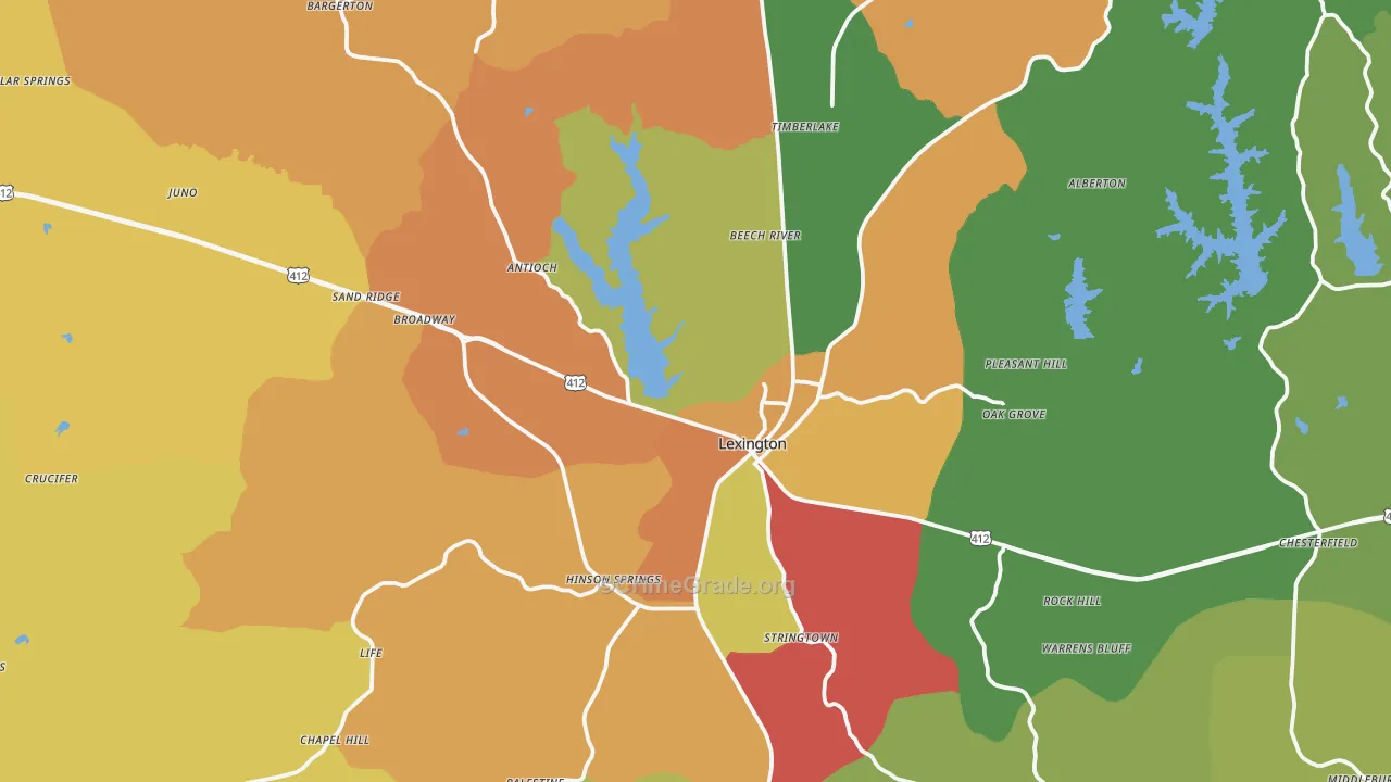 Lexington, TN Map of Assault Rates