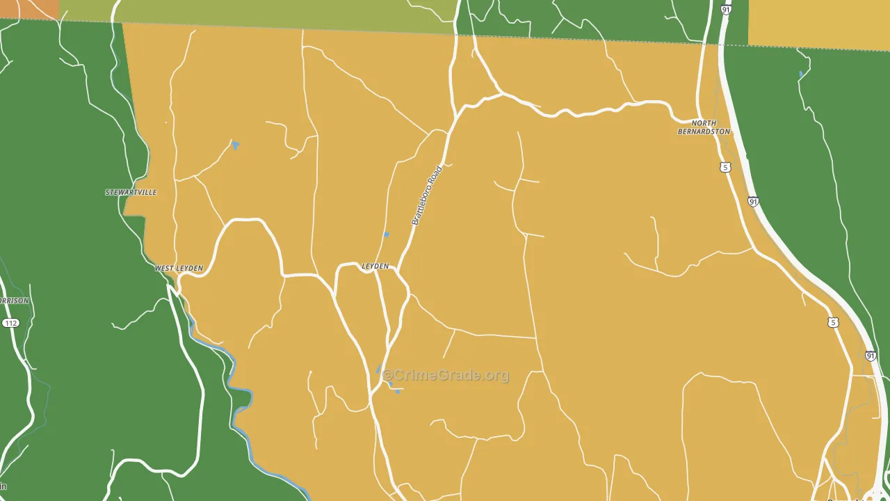 Leyden, MA Map of Assault Rates