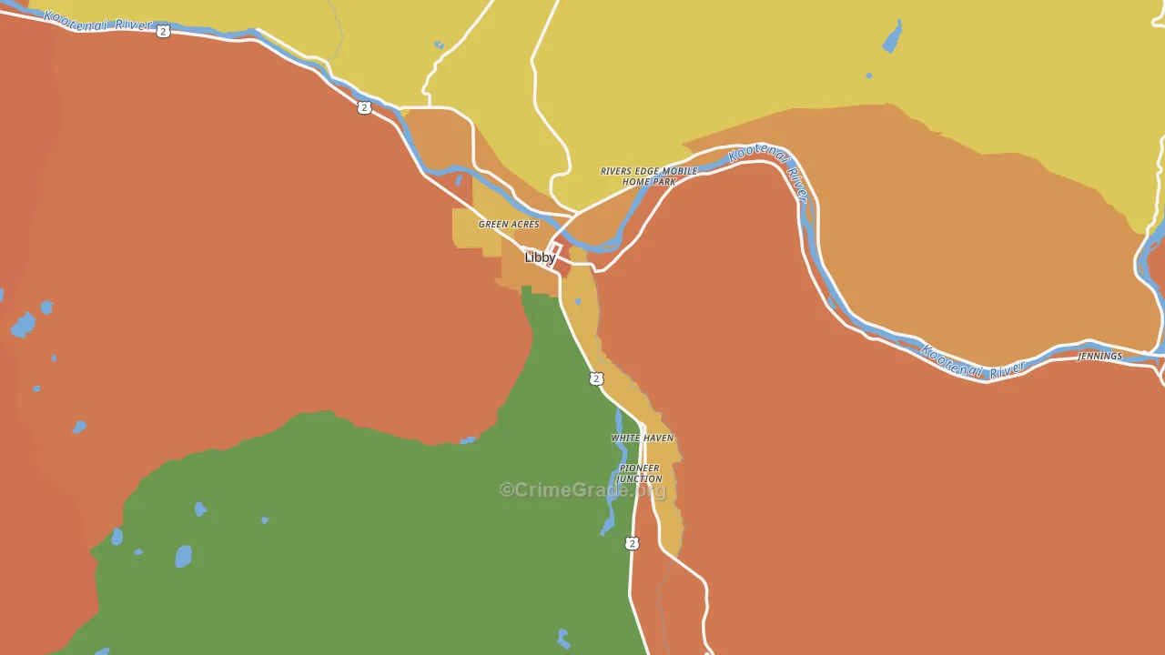 Libby, MT Map of Assault Rates