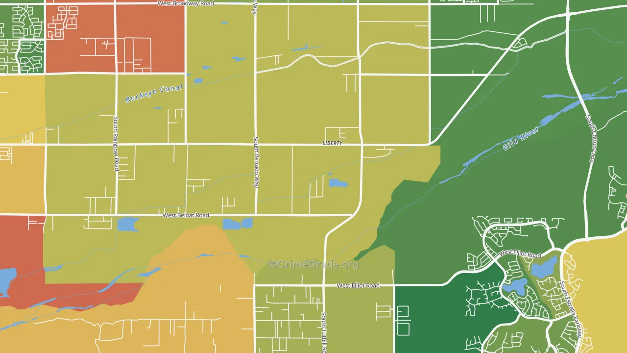 Liberty, AZ Map of Assault Rates