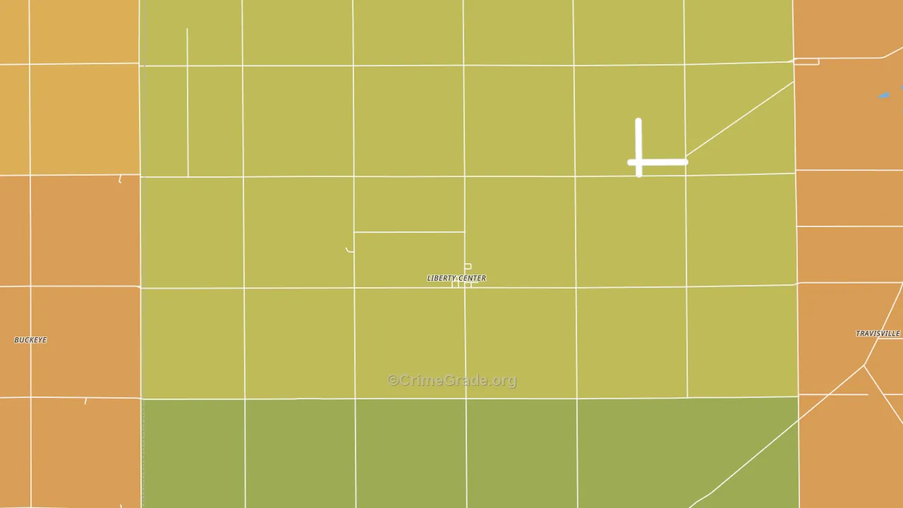 Liberty Center, IN Map of Assault Rates
