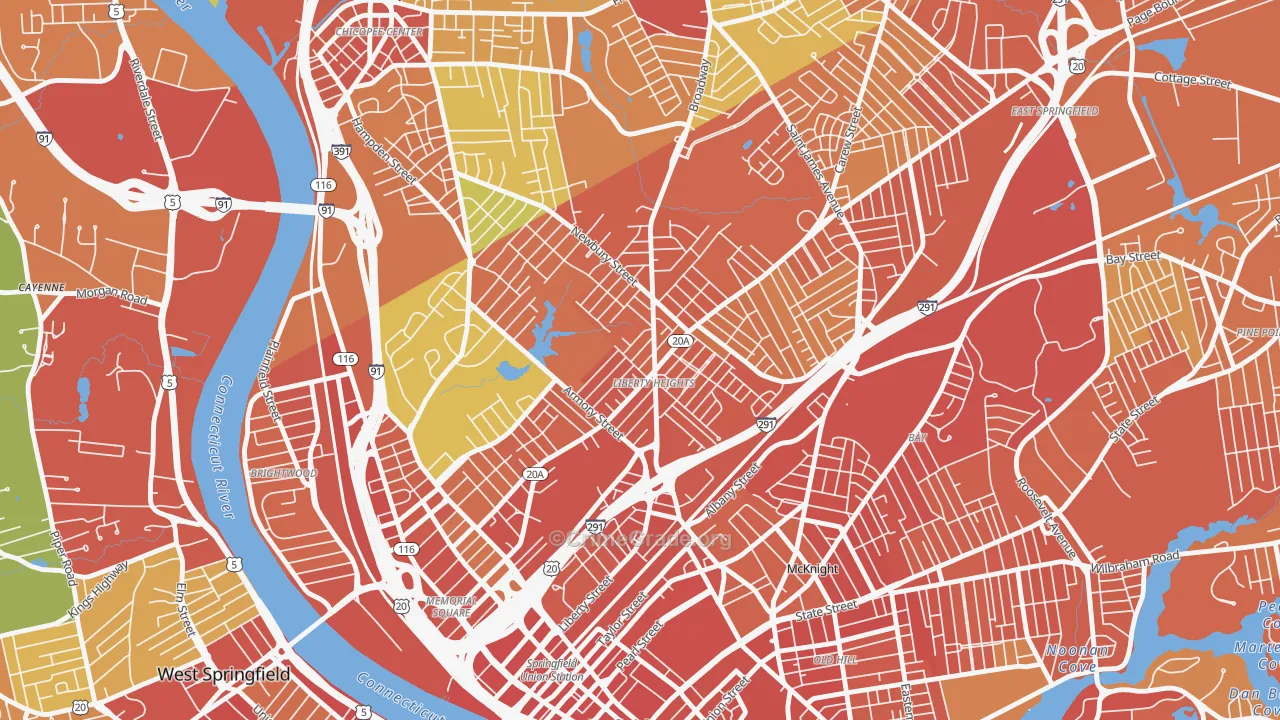 Liberty Heights, Springfield, MA Map of Assault Rates