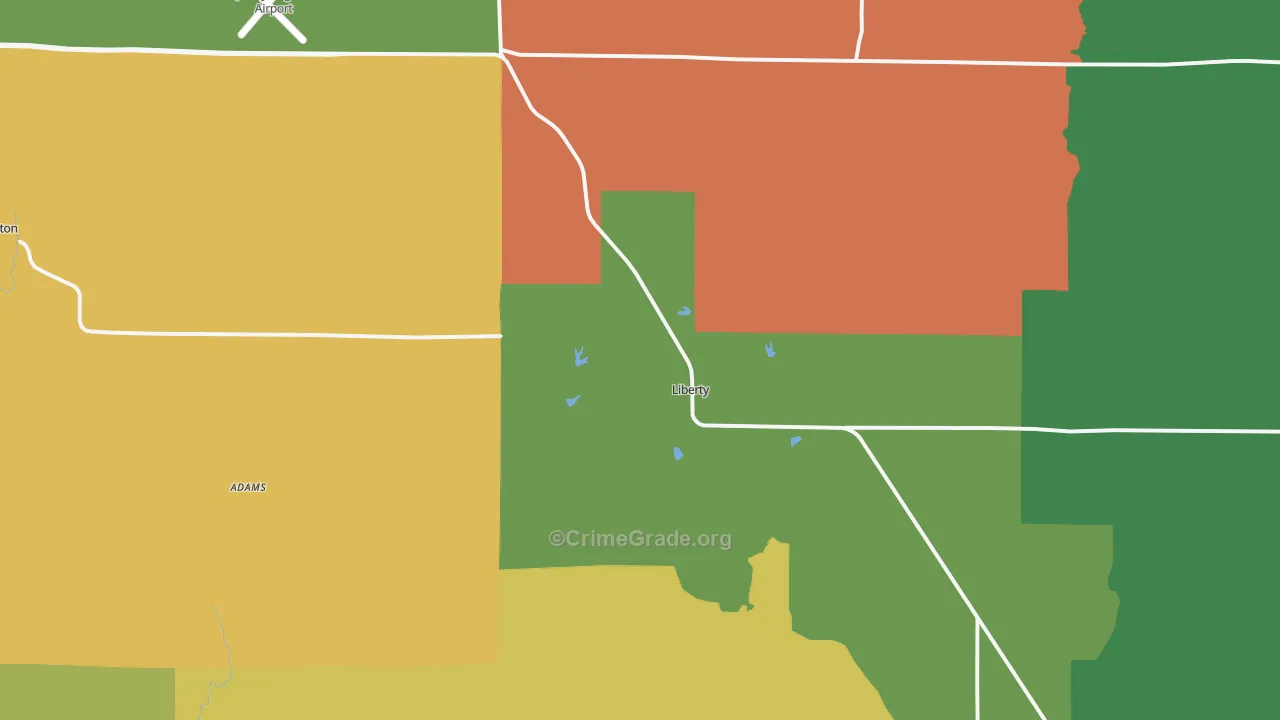 Liberty, IL Map of Assault Rates