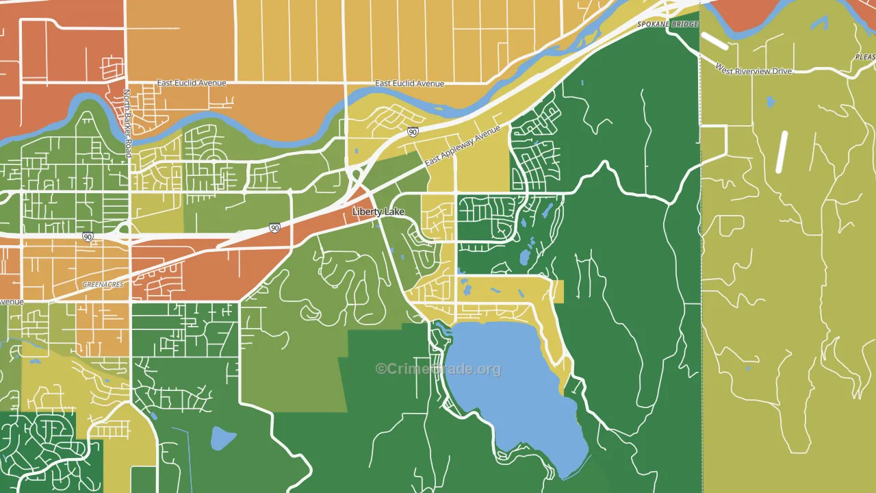 Liberty Lake, WA Map of Assault Rates
