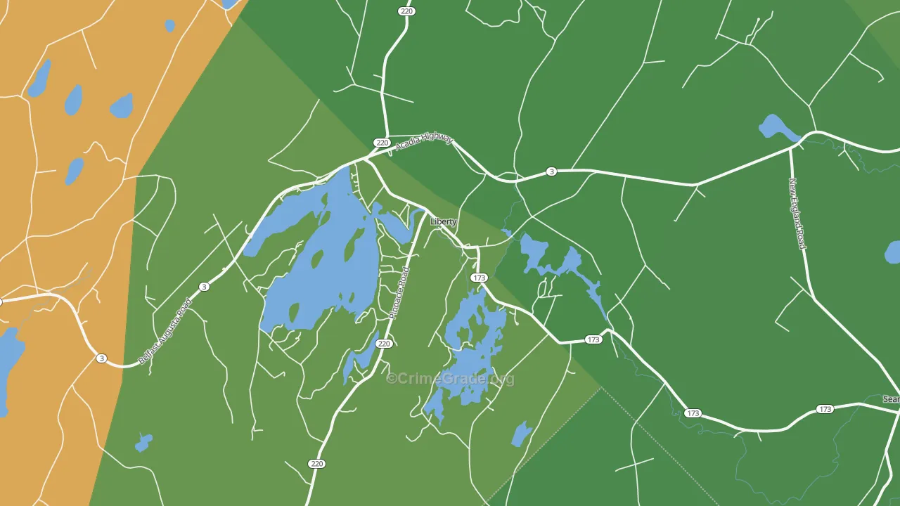 Liberty, ME Map of Assault Rates