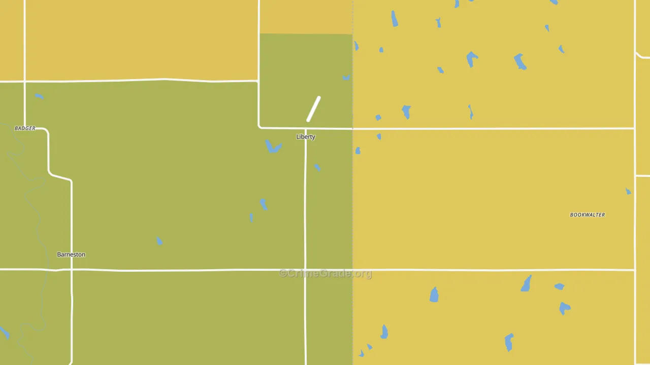 Liberty, NE Map of Assault Rates