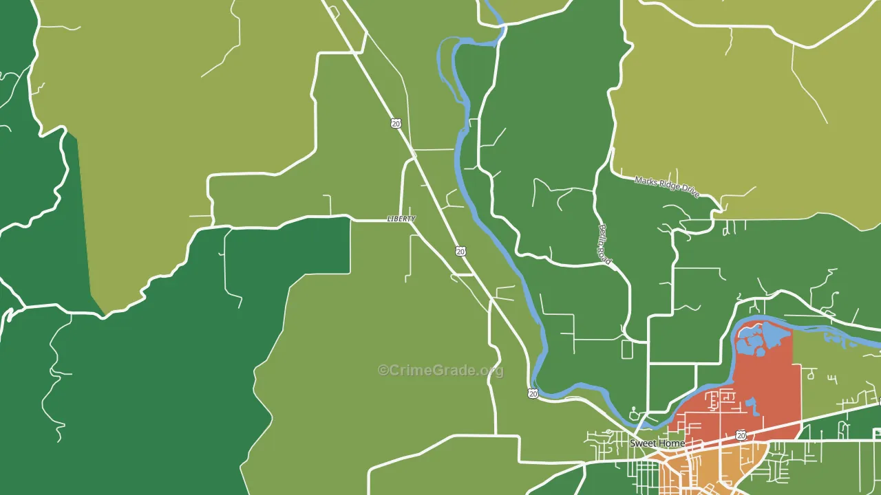 Liberty, OR Map of Assault Rates