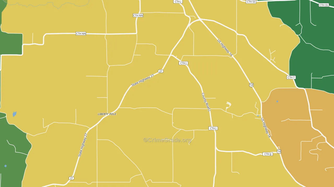 Liberty Pole, WI Map of Assault Rates