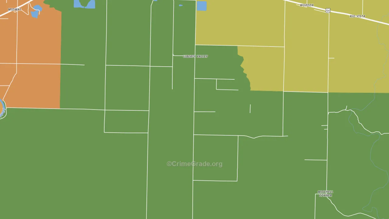 Liberty Valley, AR Map of Assault Rates
