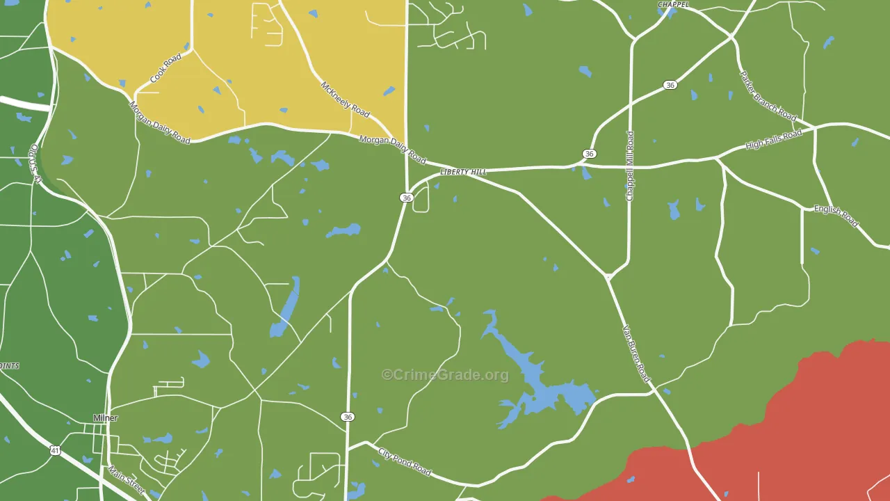 Libertyhill, GA Map of Assault Rates