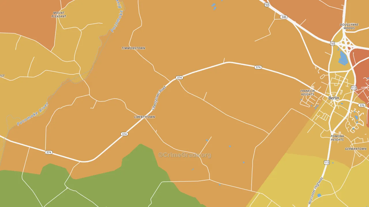 Libertytown, MD Map of Assault Rates