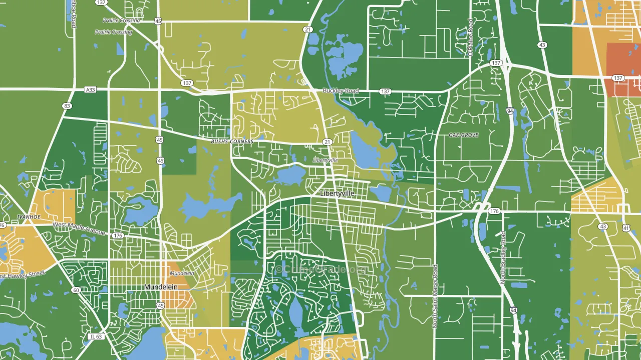Libertyville, IL Map of Assault Rates