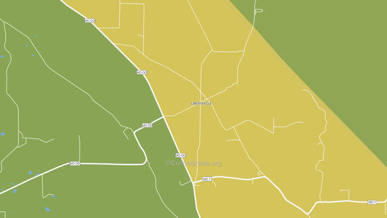 Libertyville, MO Map of Assault Rates