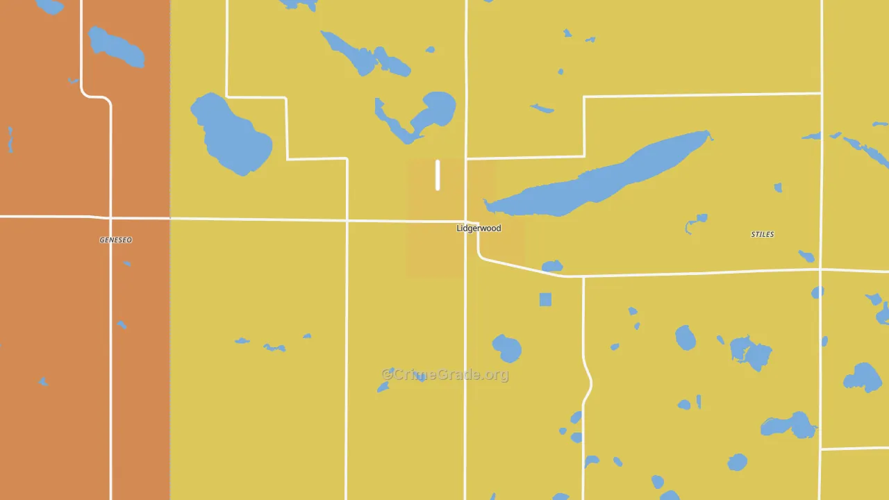 Lidgerwood, ND Map of Assault Rates