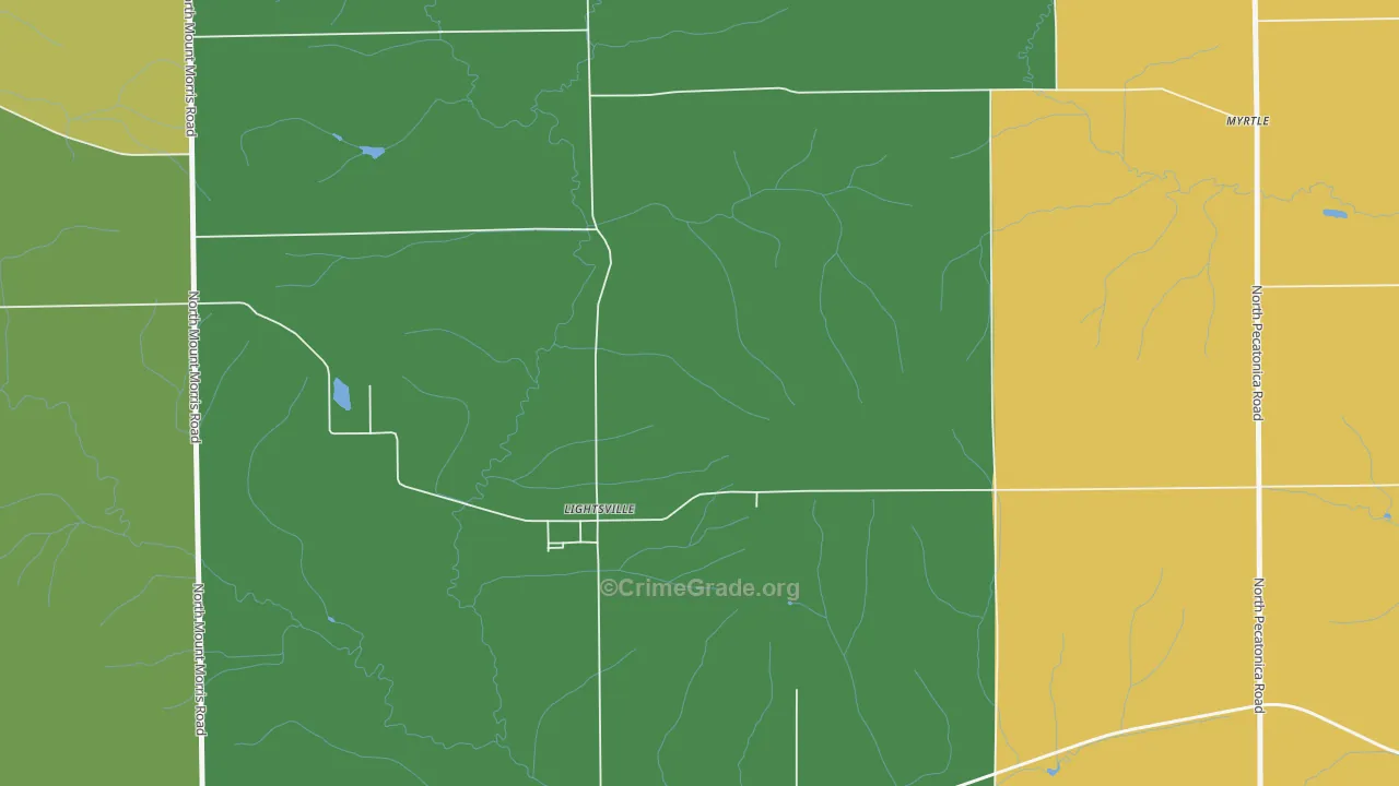 Lightsville, IL Map of Assault Rates