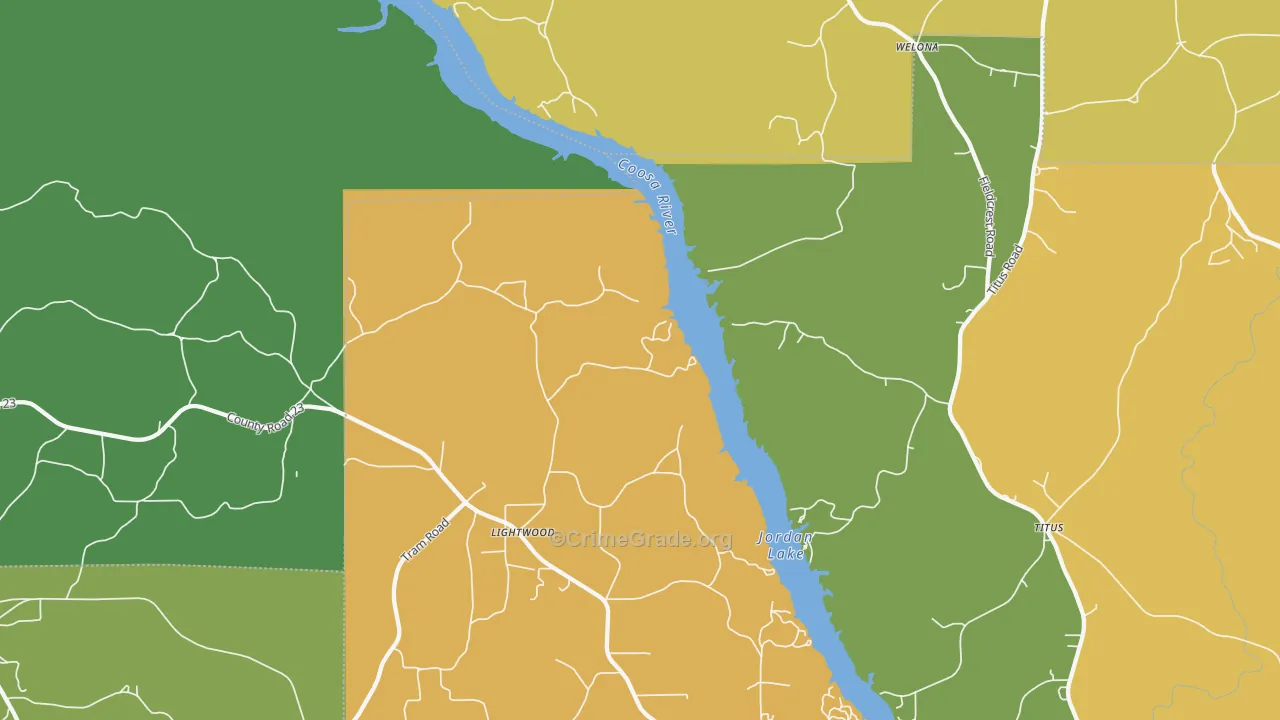 Lightwood, AL Map of Assault Rates