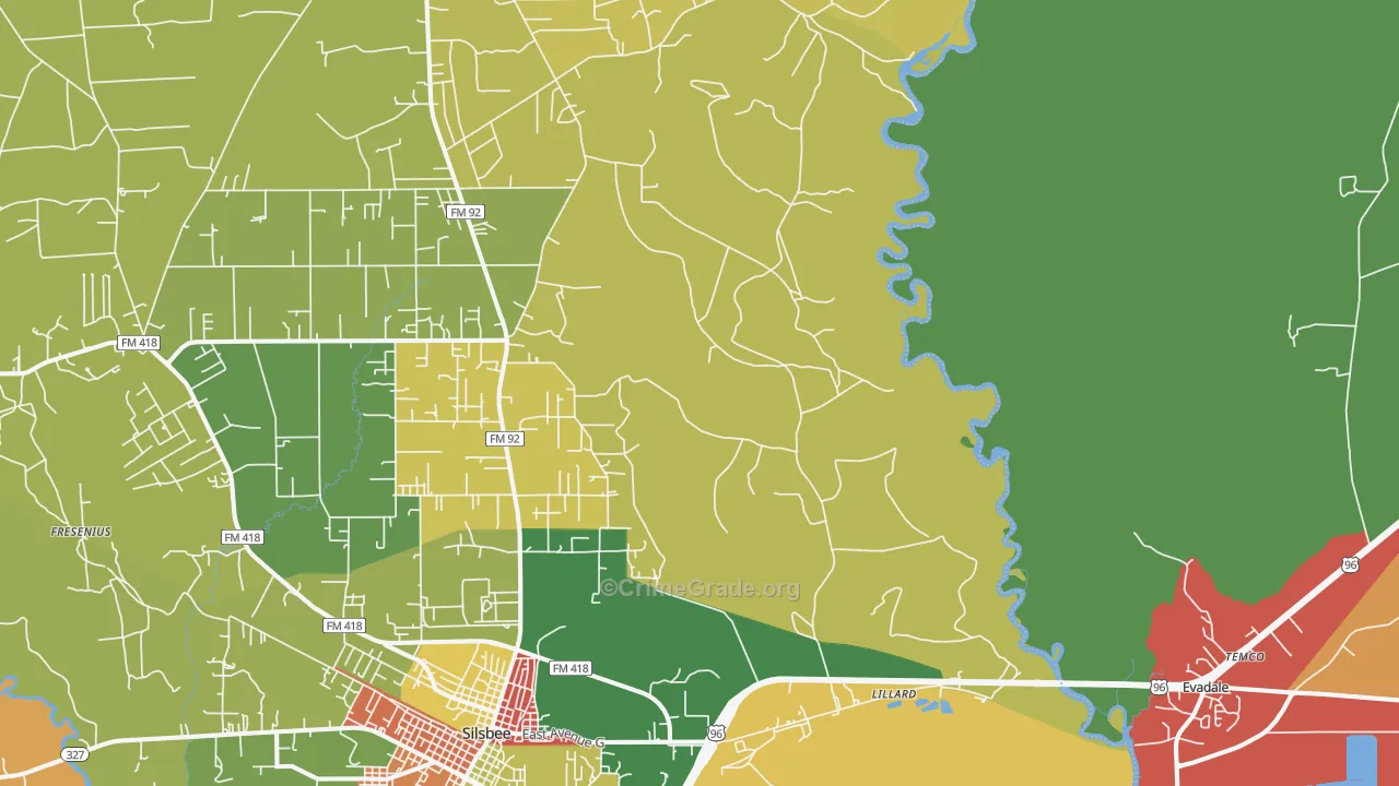 Lillard, TX Map of Assault Rates
