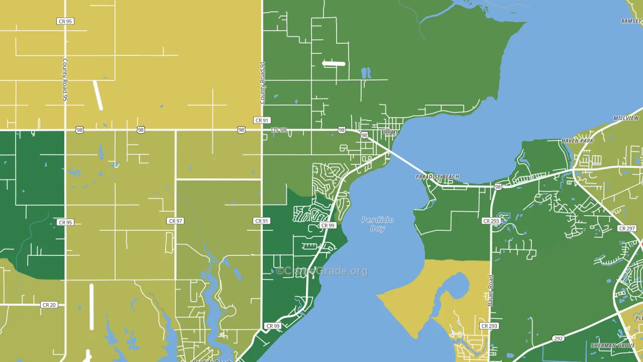 Lillian, AL Map of Assault Rates