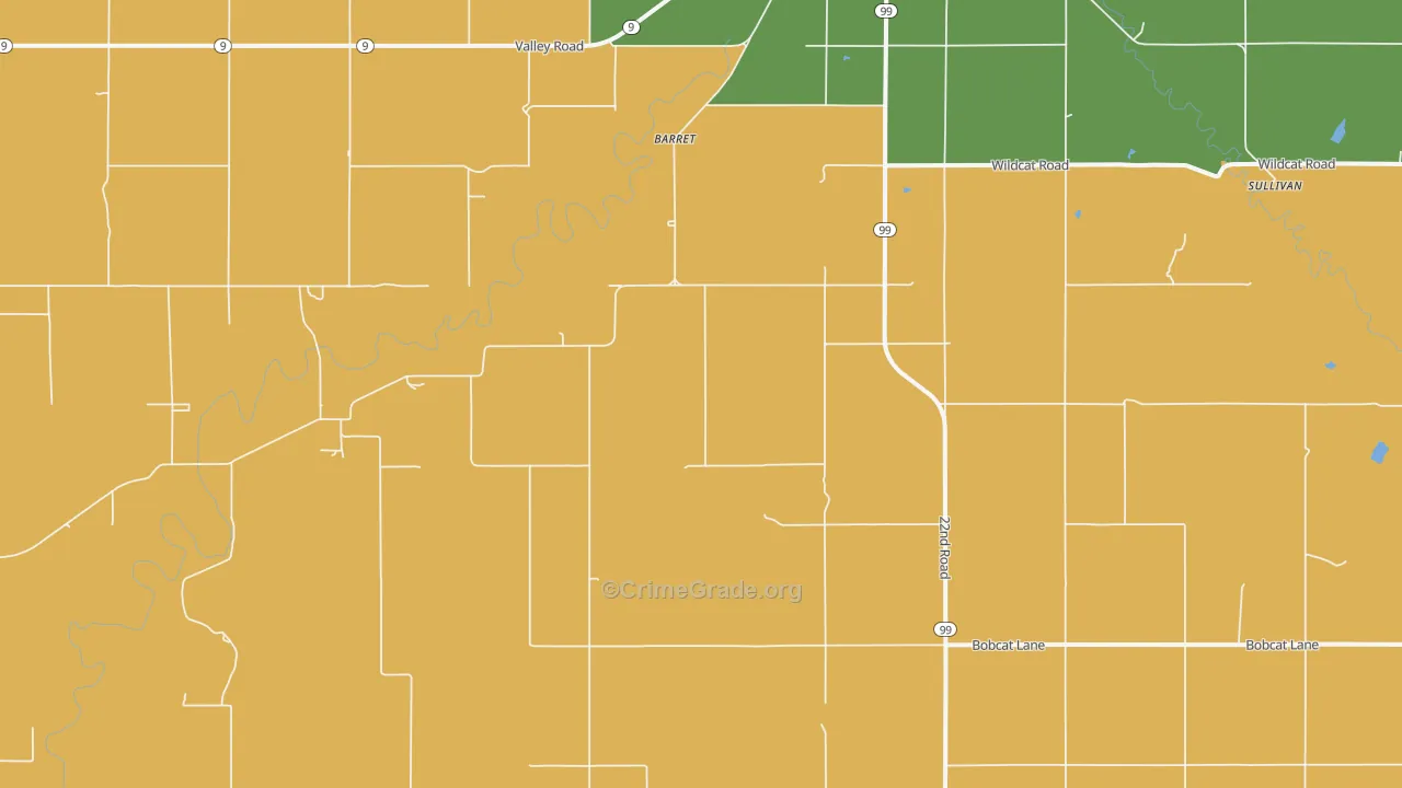Lillis, KS Map of Assault Rates
