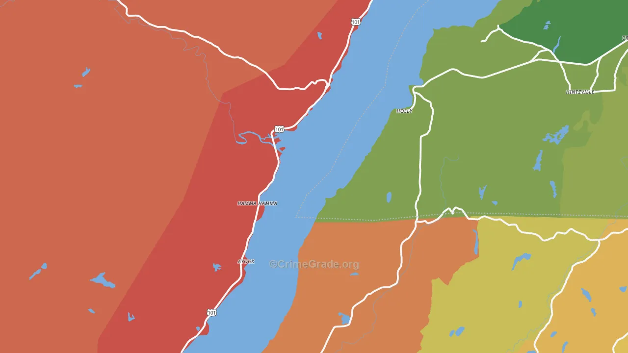 Lilliwaup, WA Map of Assault Rates