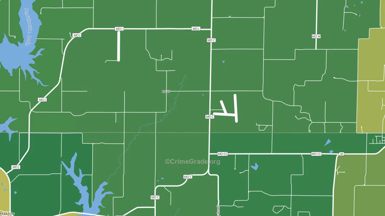 Lilly, MO Map of Assault Rates