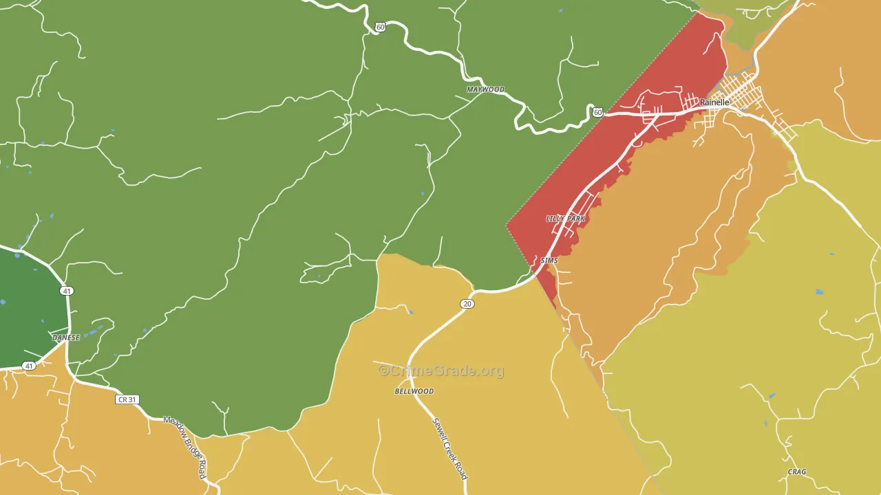 Lilly Park, WV Map of Assault Rates