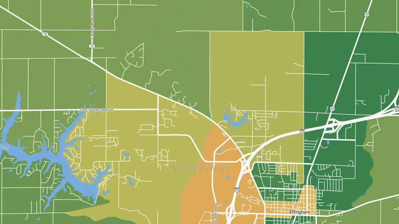 Lillyville, IL Map of Assault Rates