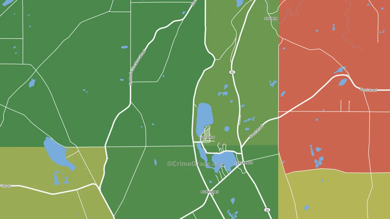 Lily Dale, NY Map of Assault Rates