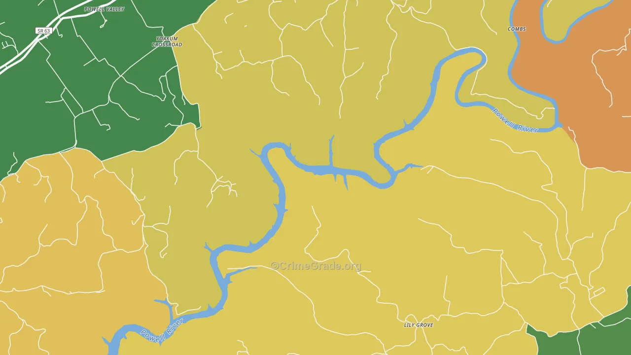 Lily Grove, TN Map of Assault Rates