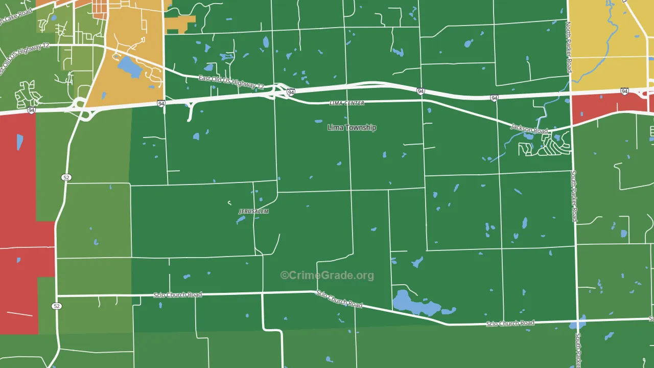 Lima Center, MI Map of Assault Rates