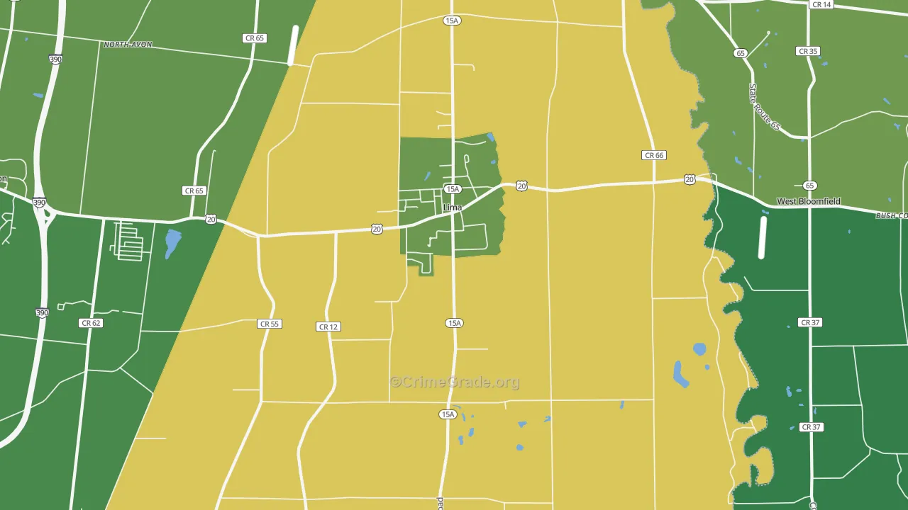 Lima, NY Map of Assault Rates