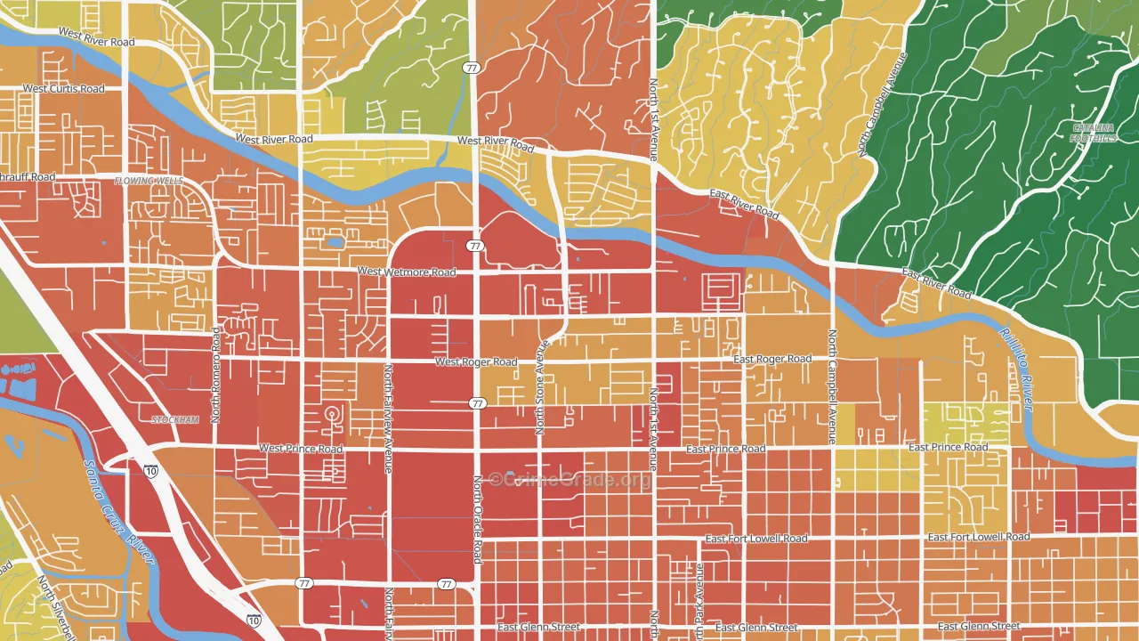 Limberlost, Tucson, AZ Map of Assault Rates