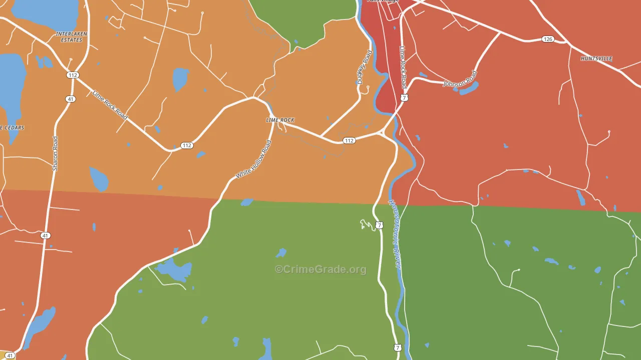 Lime Rock, CT Map of Assault Rates