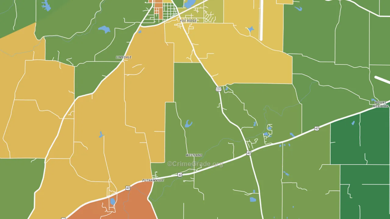 Limedale, IN Map of Assault Rates