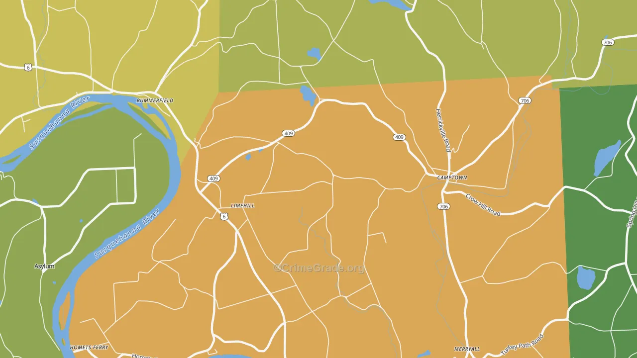 Limehill, PA Map of Assault Rates