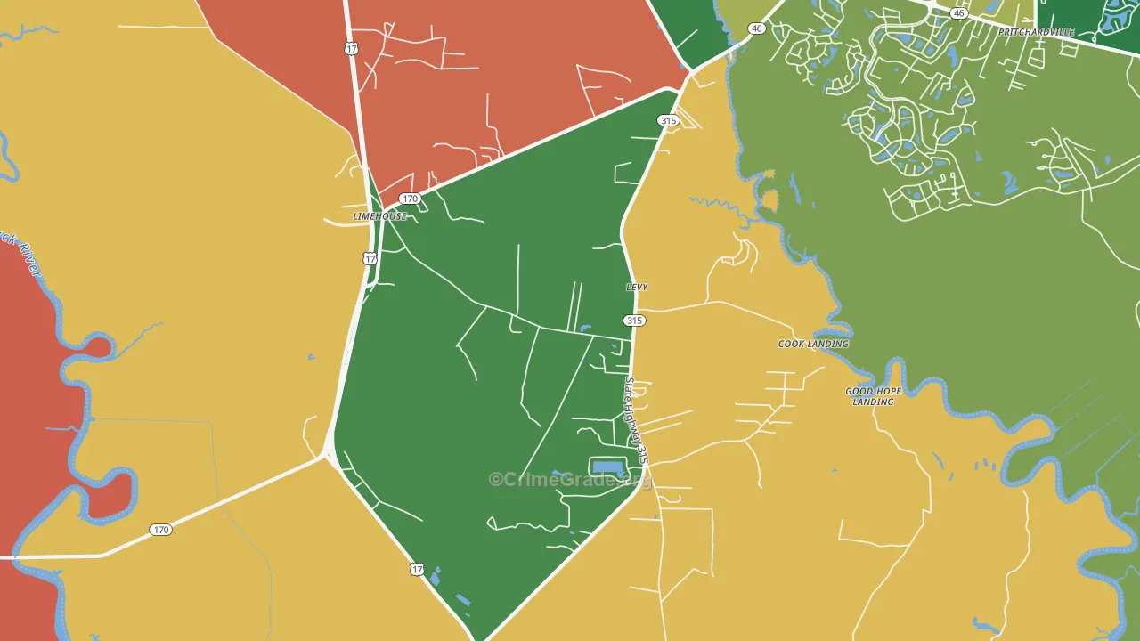 Limehouse, SC Map of Assault Rates