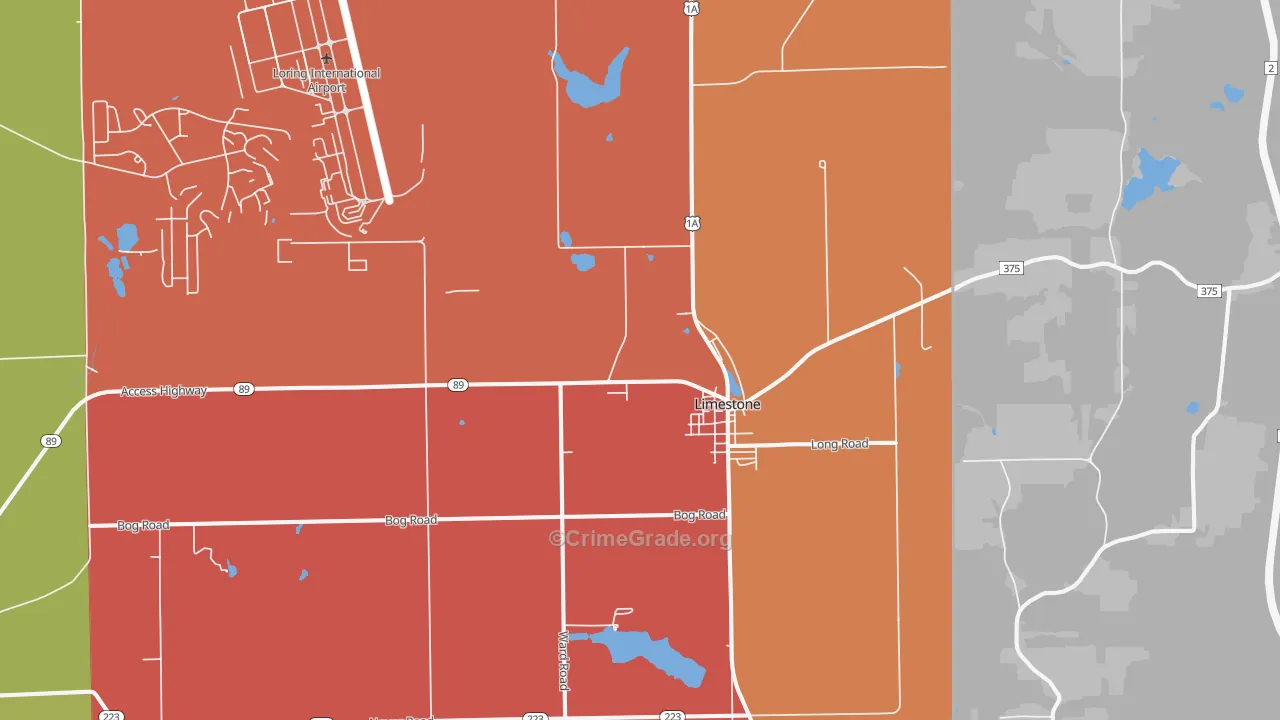 Limestone, ME Map of Assault Rates