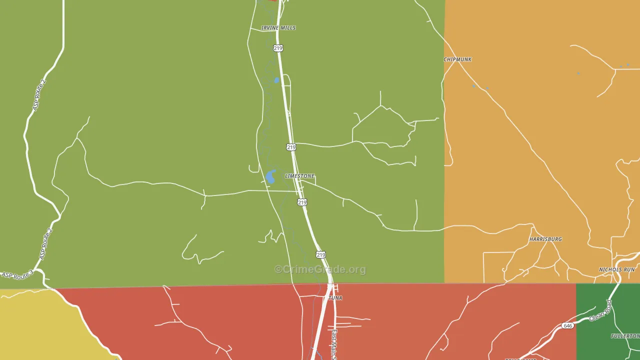Limestone, NY Map of Assault Rates