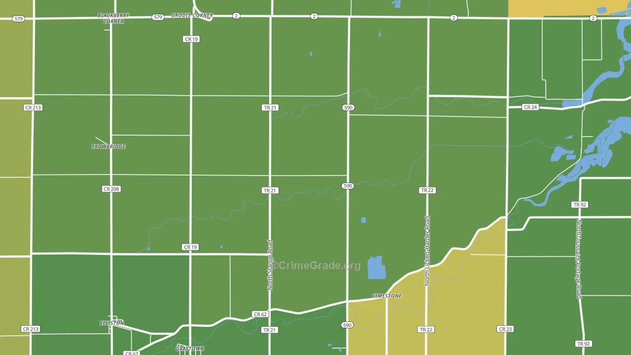 Limestone, OH Map of Assault Rates