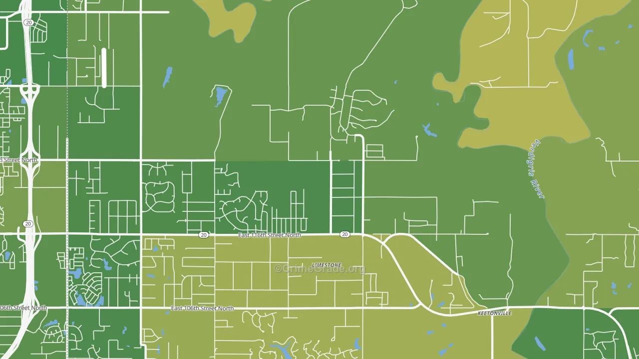 Limestone, OK Map of Assault Rates