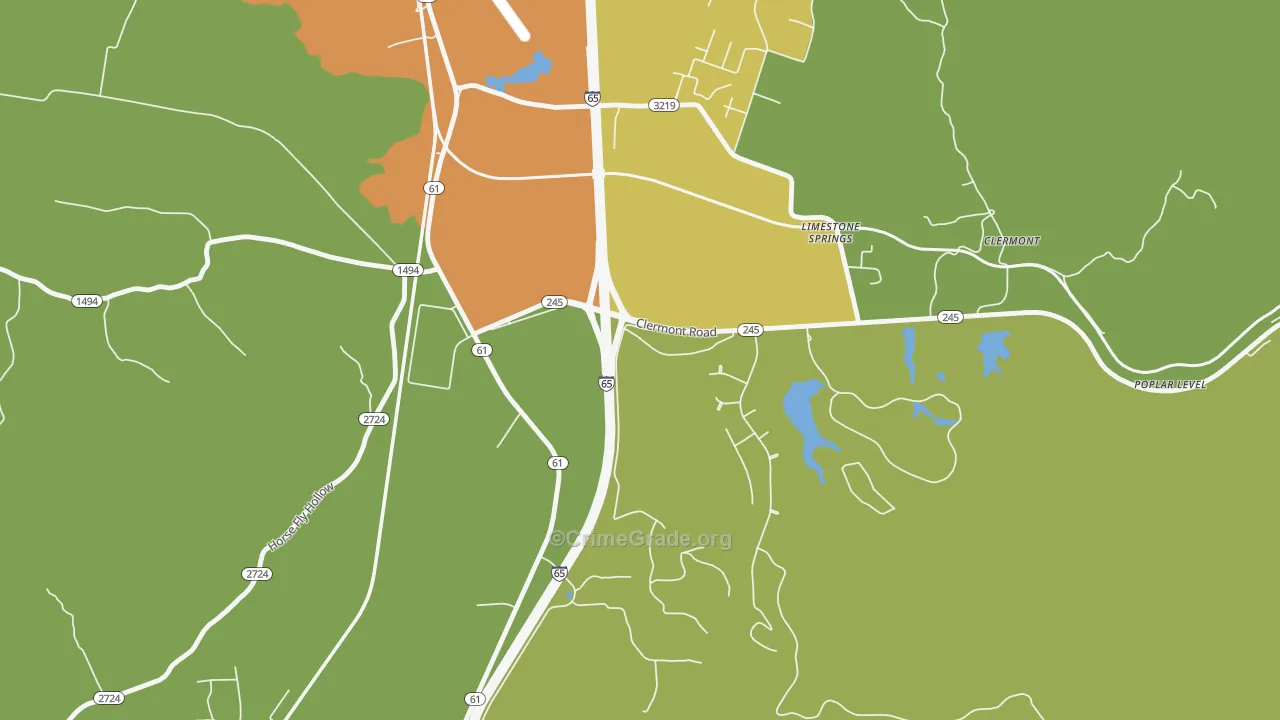 Limestone Springs, KY Map of Assault Rates