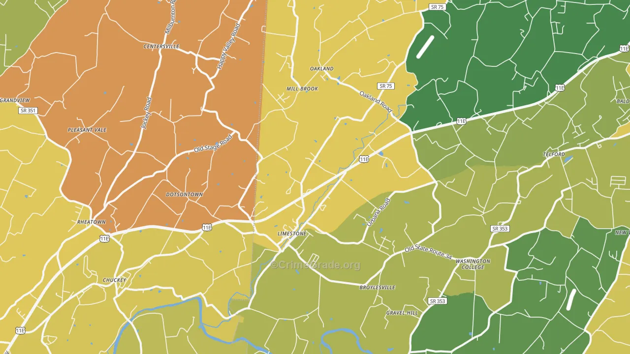 Limestone, TN Map of Assault Rates