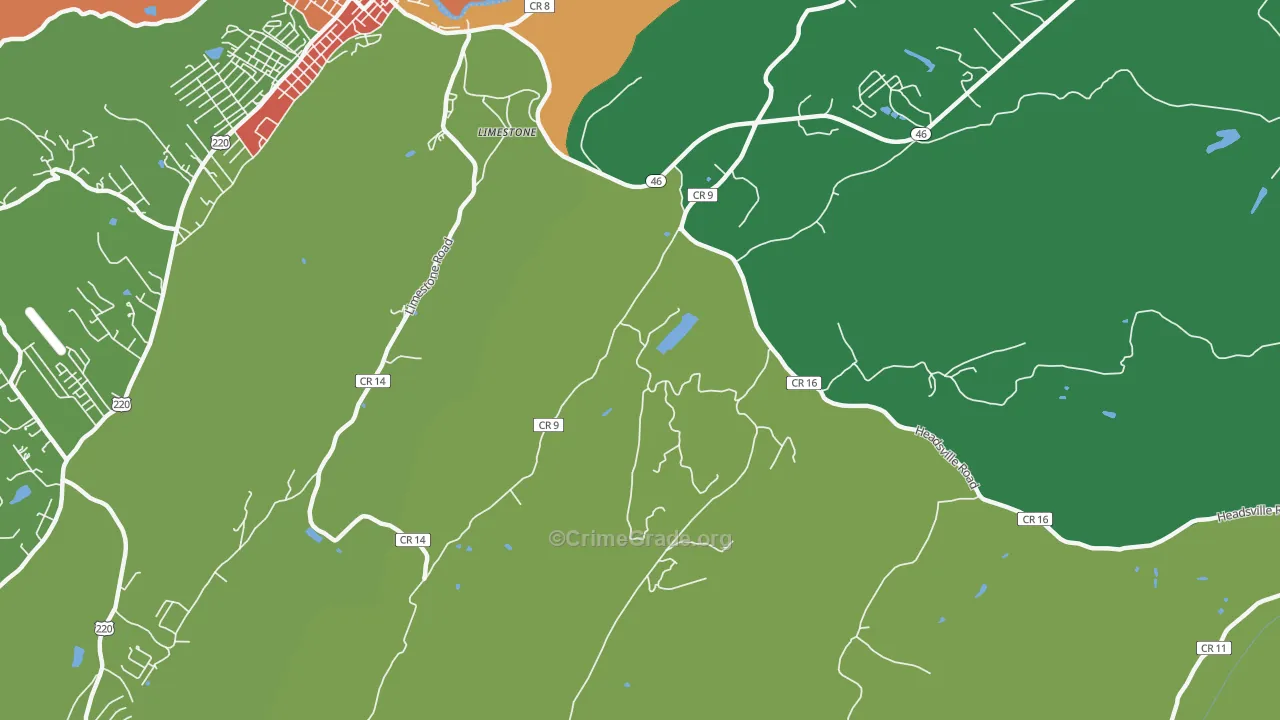Limestone, WV Map of Assault Rates