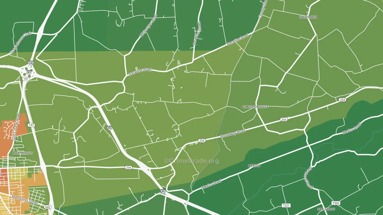 Limestoneville, PA Map of Assault Rates