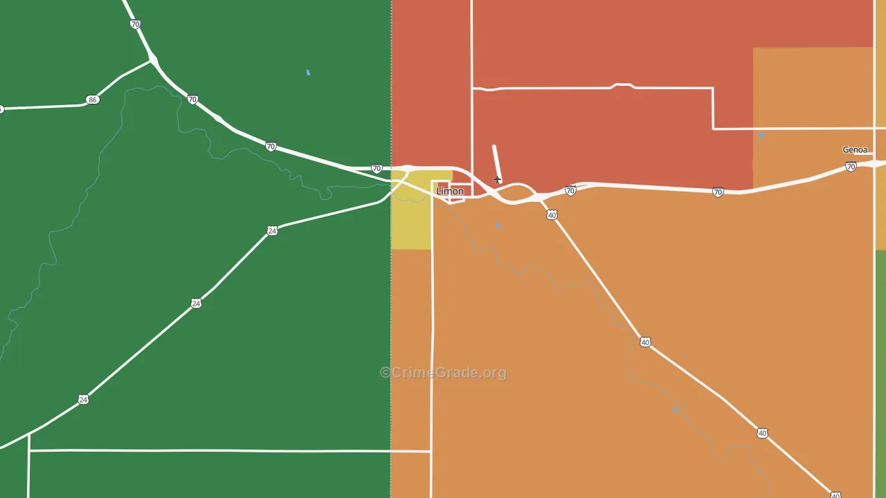 Limon, CO Map of Assault Rates