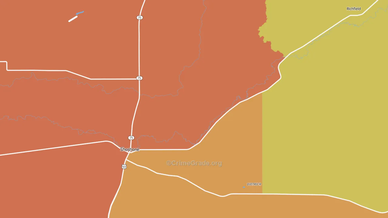 Lincoln County, ID Map of Assault Rates